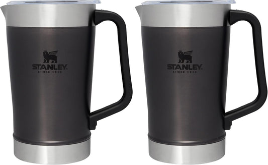 Stanley Stay-Chill Pitcher 64 oz | Cold Water, Beer, and Drink Pitcher with Lid | Large Capacity Durable Beverage Container with Handle | Insulated Stainless Steel | BPA-Free | Charcoal Glow