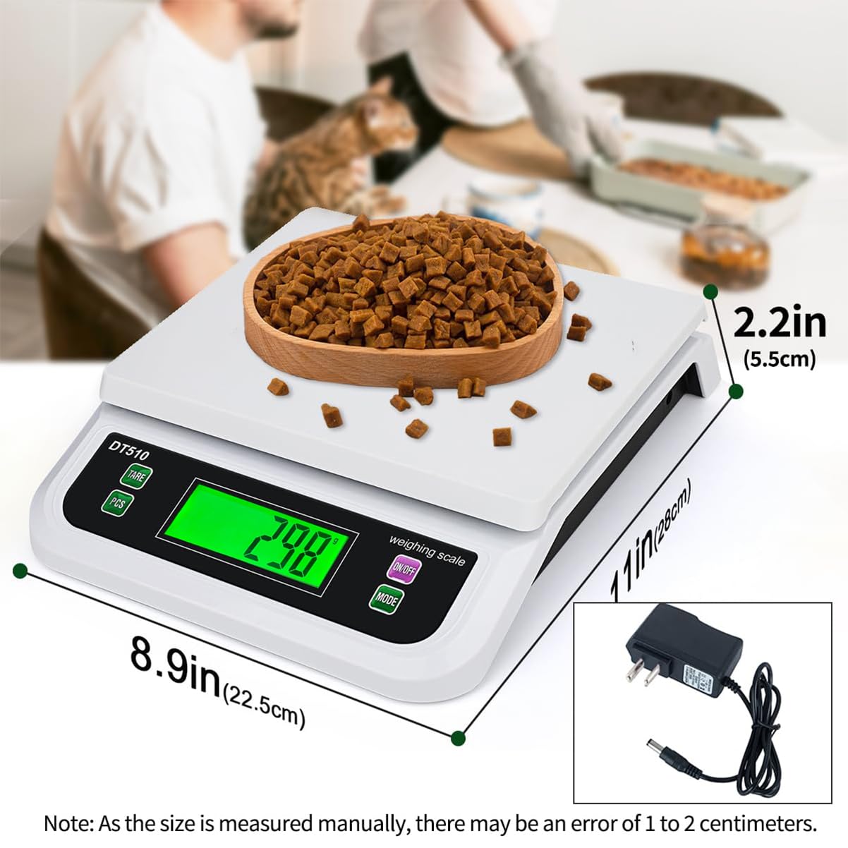Large Digital Kitchen Scale 66lb/30kg Food Scales for Kitchen with Tare and Prep Counting Baking Cooking Bread Meat Scale with LCD Display for Bakery (White, 30kg)