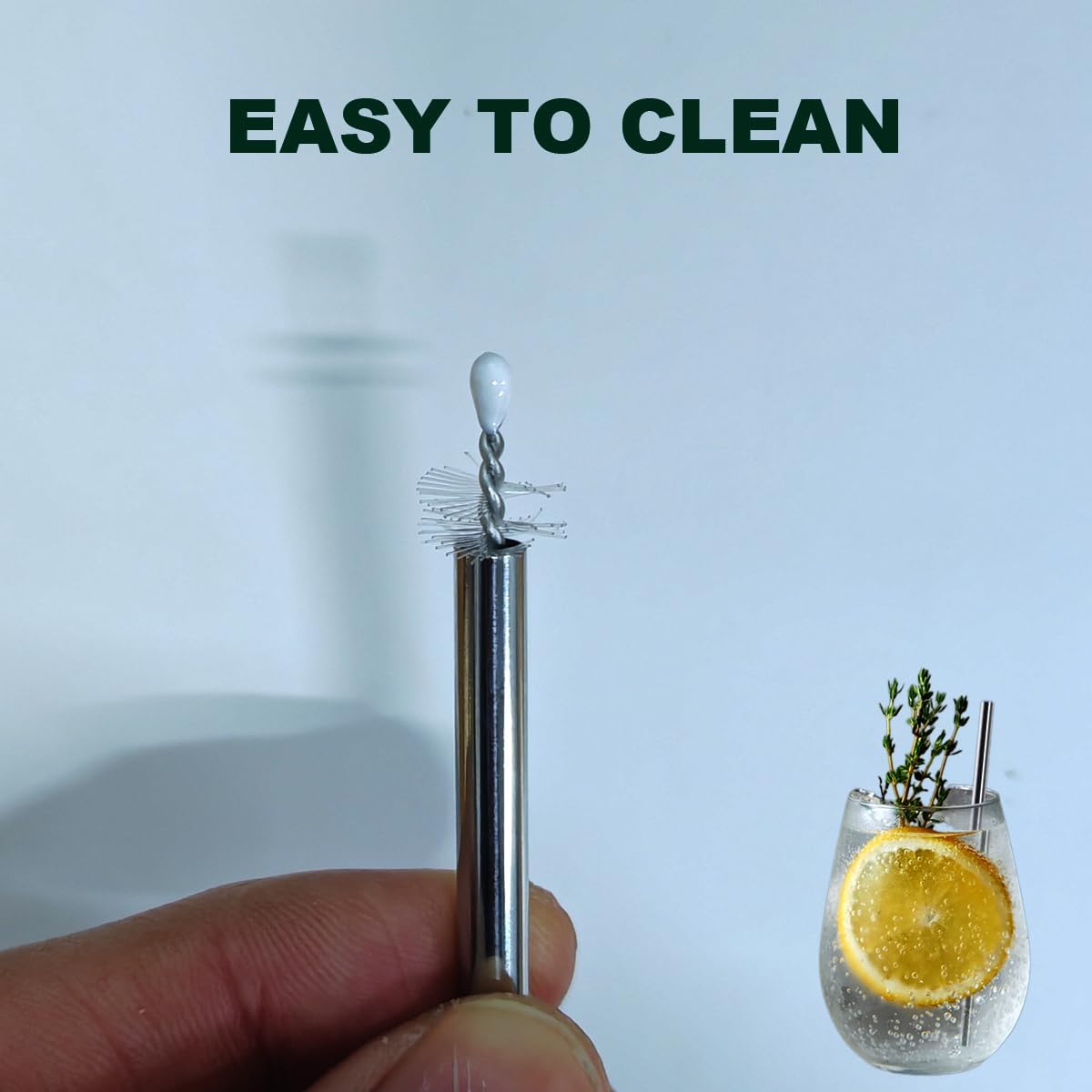 16 Pack 5 Inch Extra Short Metal Coffee Stir Straws, Reusable Stainless Steel Coffee Stirrer, Mini Bar Cocktail Straws with Cleaning Brush for Coffee Mugs, Small Glasses or Cups