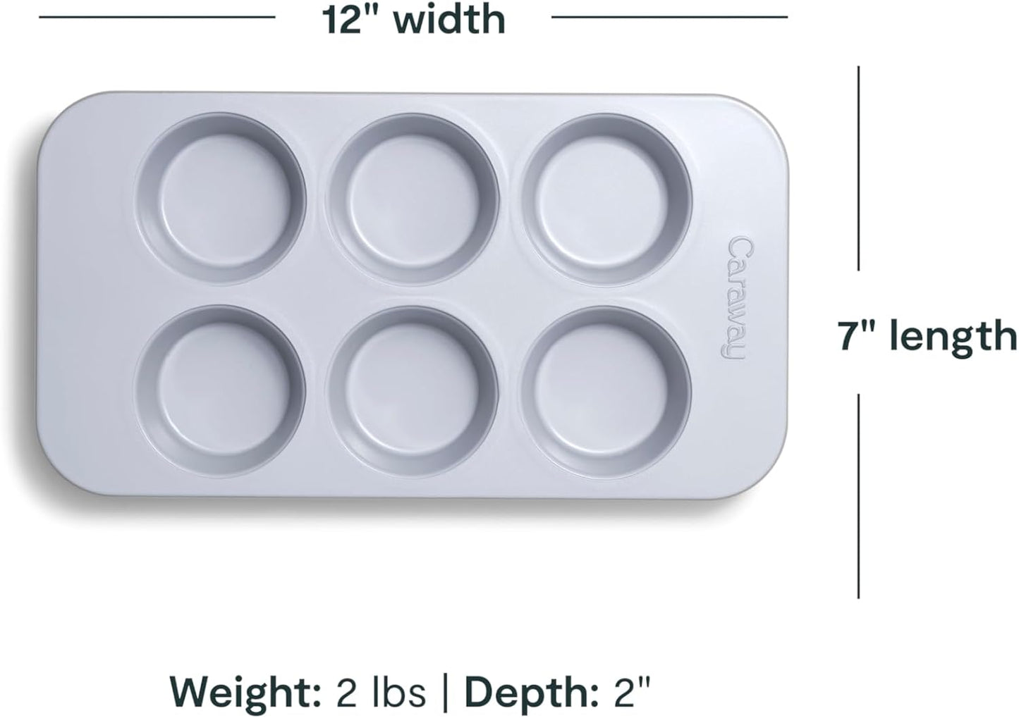 Caraway Nonstick Ceramic 6 Cup Muffin Pan Duo – Non-Toxic, PTFE & PFOA Free – Oven Safe – Aluminized Steel Core – Small Muffin Pan for Baking Cupcakes, Muffins & More - Cream