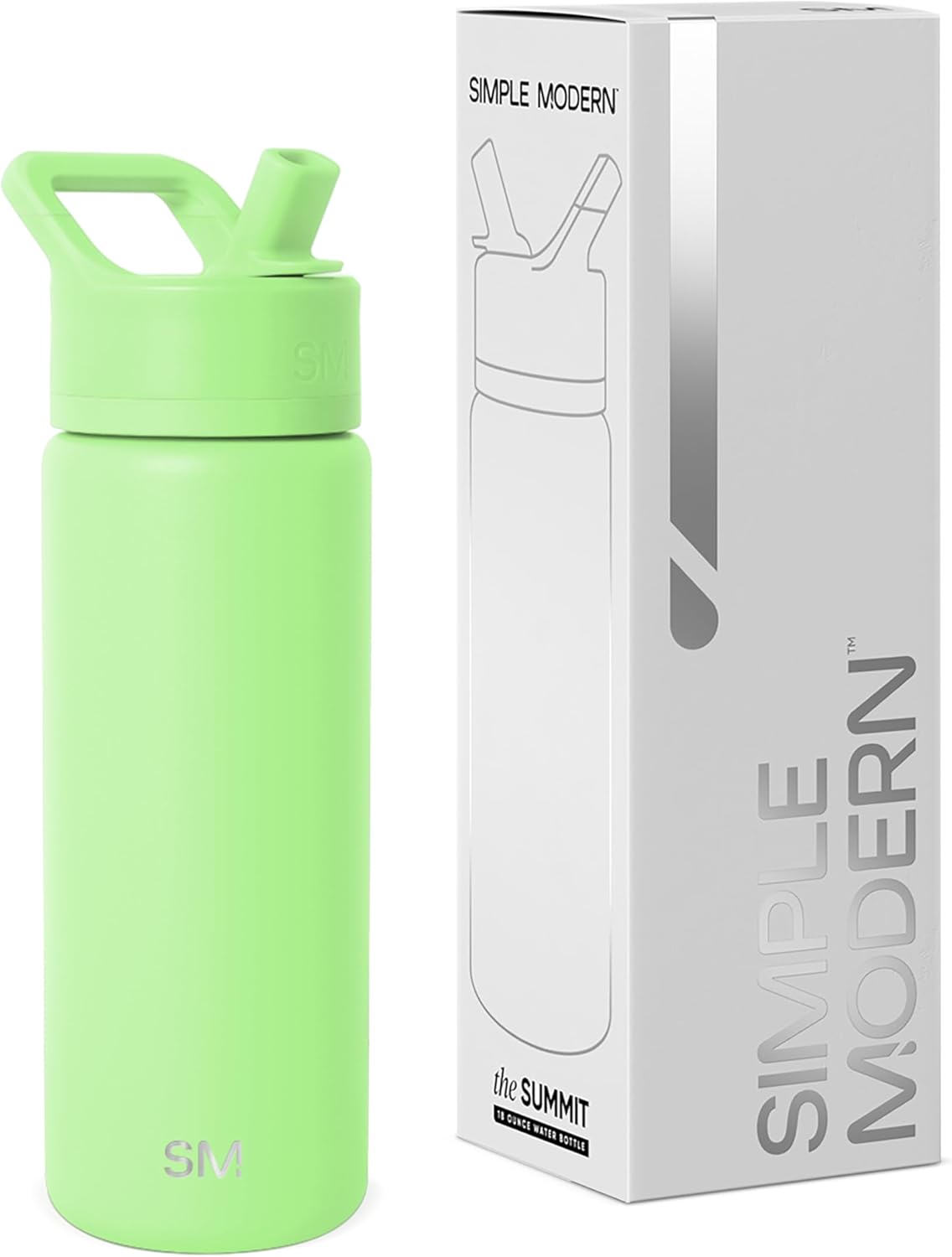 Simple Modern Kids Summit Water Bottle with Straw Lid | Vacuum Insulated Stainless Steel | Leak Proof BPA-Free Cup for School | 18oz, Baja