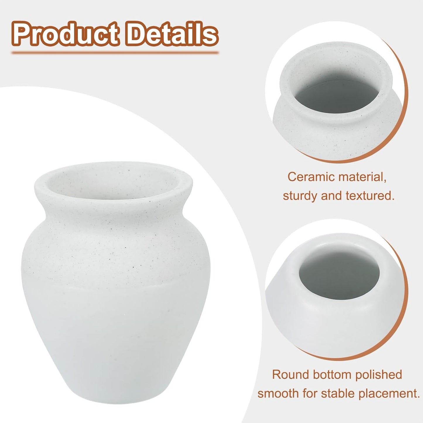 HARFINGTON Ceramic Chasen Stand 66mm Matcha Whisk Holder, Traditional Matcha Tea Chasen Holder, White