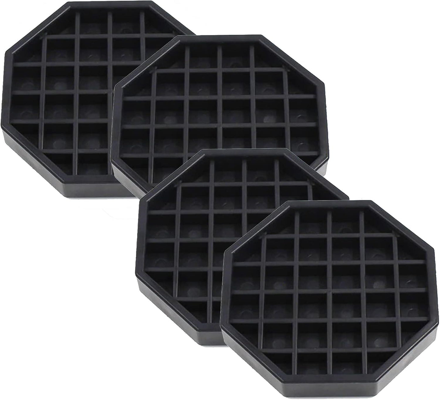 Octagon Coffee Drip Tray by Hard Black Plastic for Coffee Countertop | Drip Tray for Drink Dispenser (4" - 4 Pcs)