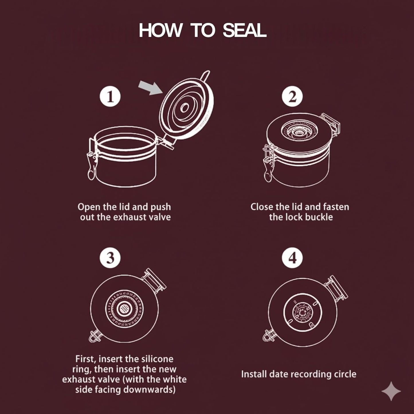 Airtight Coffee Canister 1.8L with Wooden Lid Scoop Set, 304 Stainless Steel Food Storage Container with CO₂ Valve, for Beans, Grounds, Tea, Sugar, Flour, Nuts (Beige,1.8L)