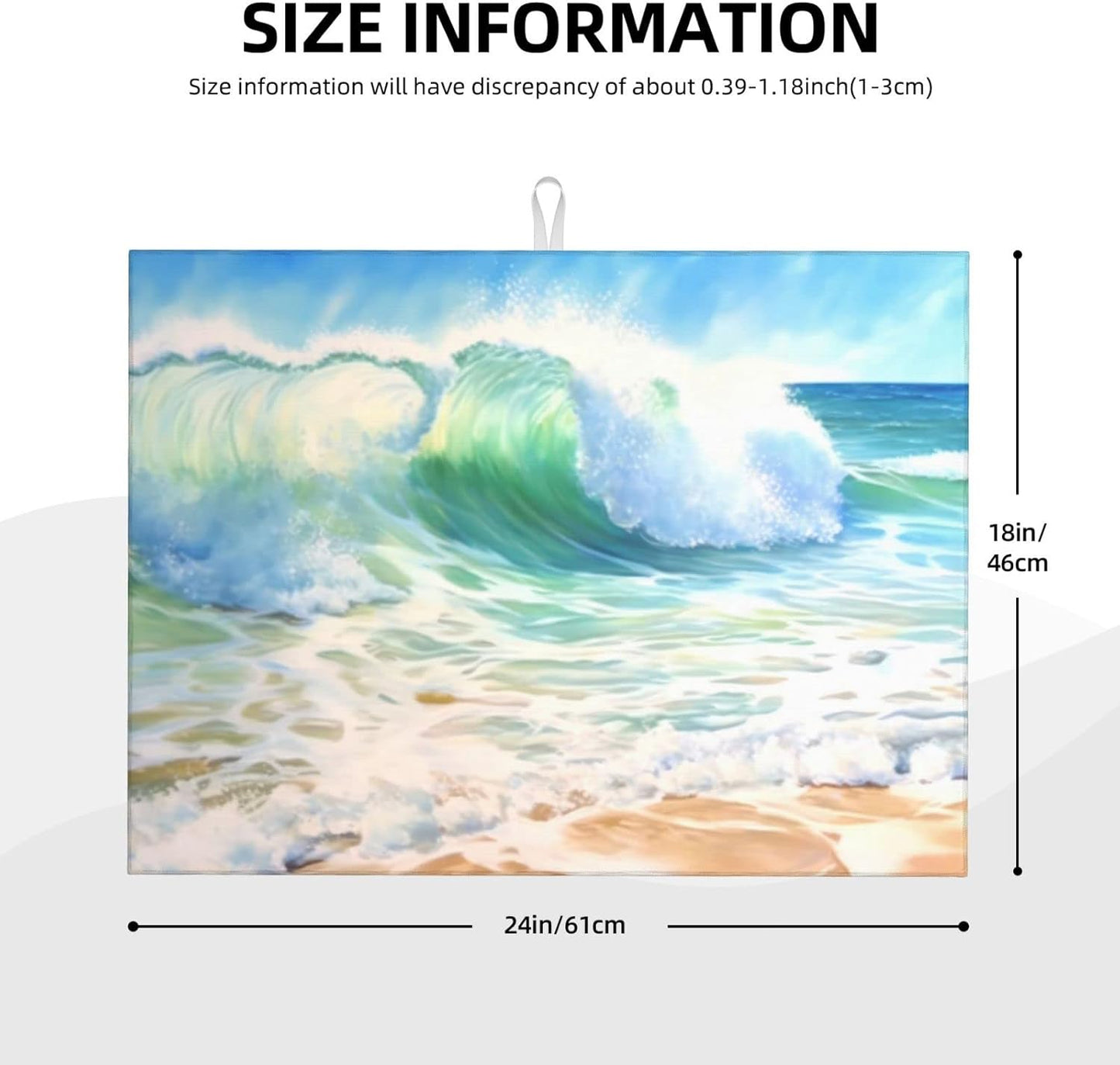 Large Dish Drying Mats For Kitchen Counter Microfiber Kitchen Drying Mat XL Draining Pad Absorbent Quick Drying Dish Mat 18x24 Inch - Beach