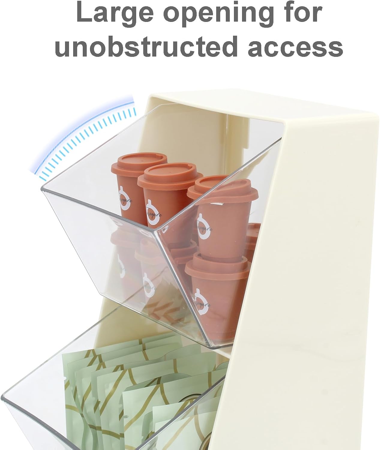 Bokelai 2 Pack Coffee Pod Holder K Cup Storage Coffee Bar Organizer for Home and Office Countertop Organiser Storage Bins for Coffee Station Counter Container for Tea bag Sugar Creamer Filter White