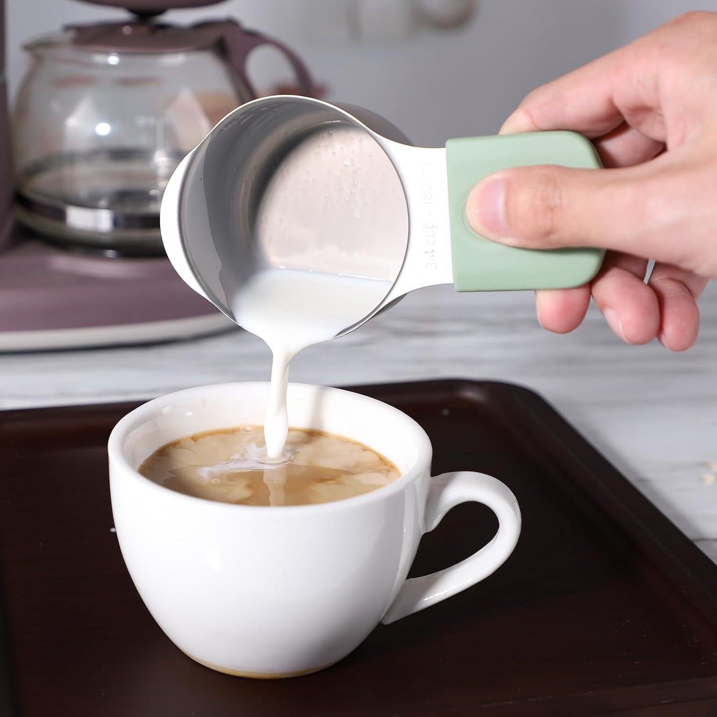 Magnetic Measuring Cups and Spoons Set Including 8 Stainless Steel Stackable Magnetic Measuring Cup 8 Magnetic Measuring Spoon with Leveler for Dry Liquid Ingredient