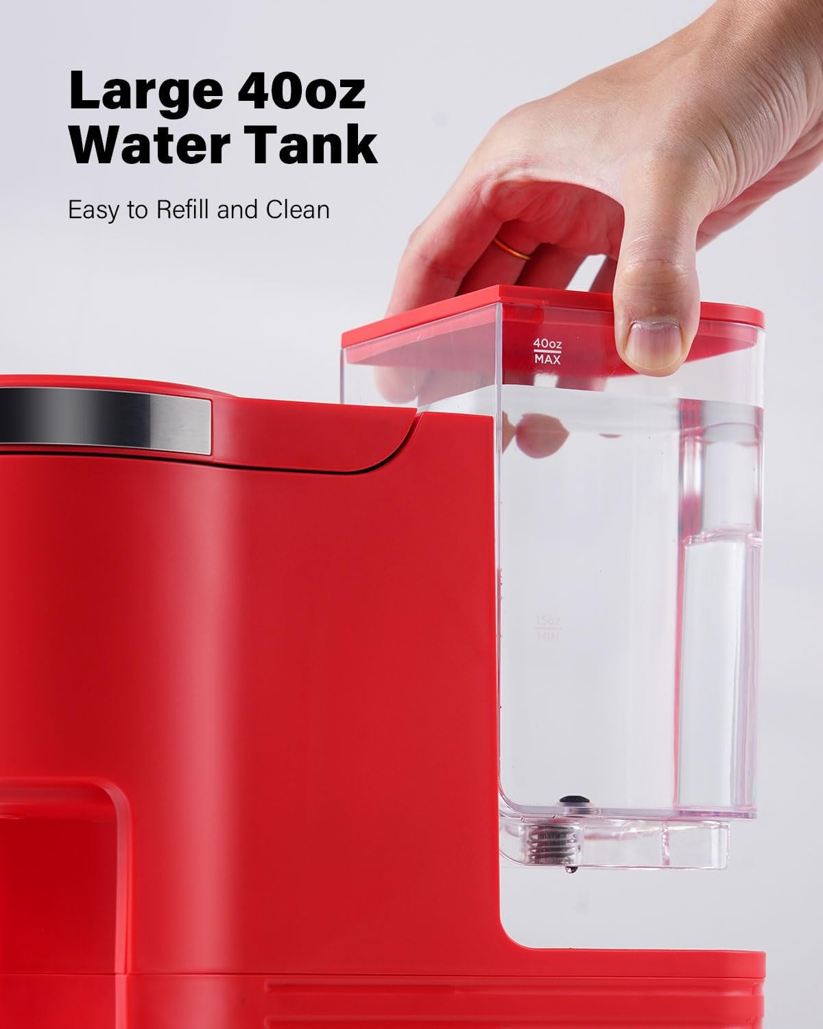 SHARDOR 3 in 1 Coffee Maker, K Cup Coffee Maker Compatible with Ground Coffee & Teas, Single Serve Coffee Machine, 6–14oz Brew Sizes, 40oz Detachable Water Reservoir, Descale Settings, Red