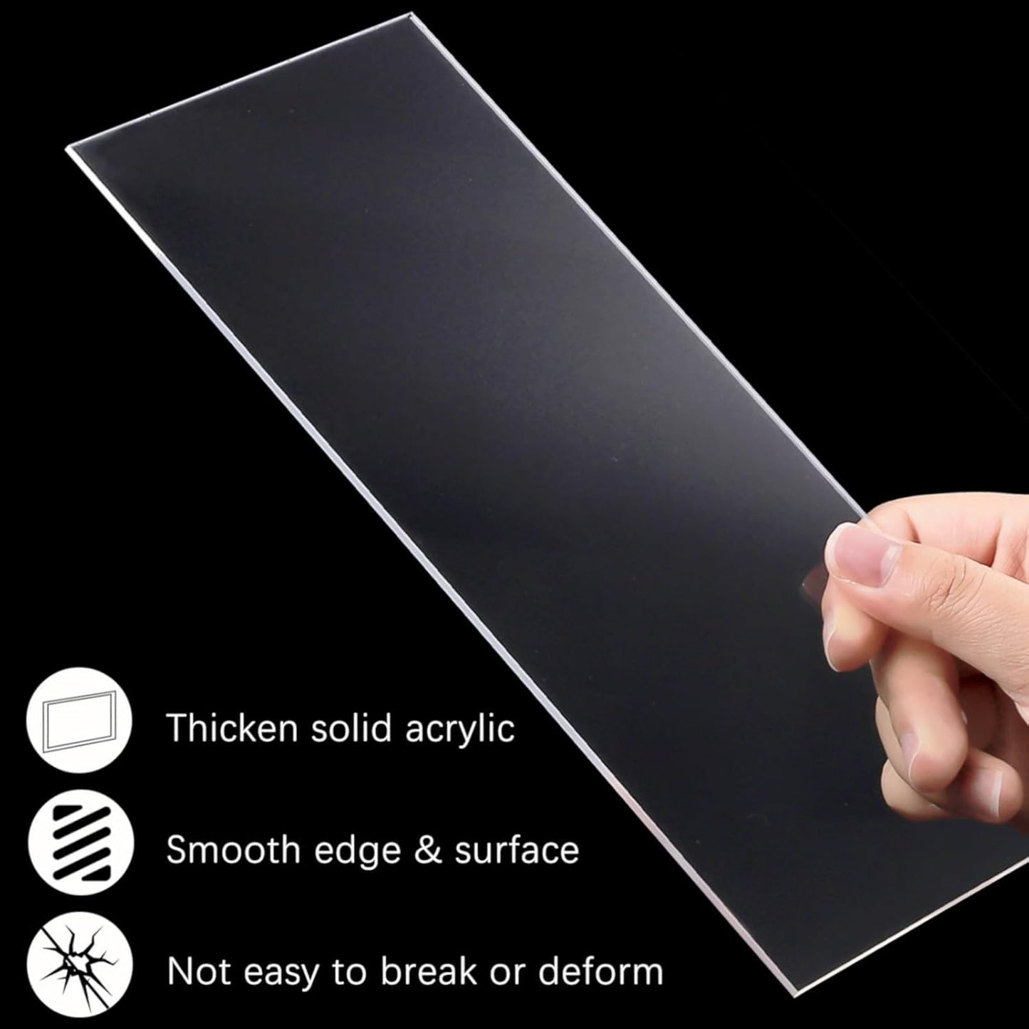 JOERSH 4pcs Acrylic Cake Scrapers Clear Combs Icing Frosting Buttercream Edge Smoother for Mousse Butter Cream Decoration