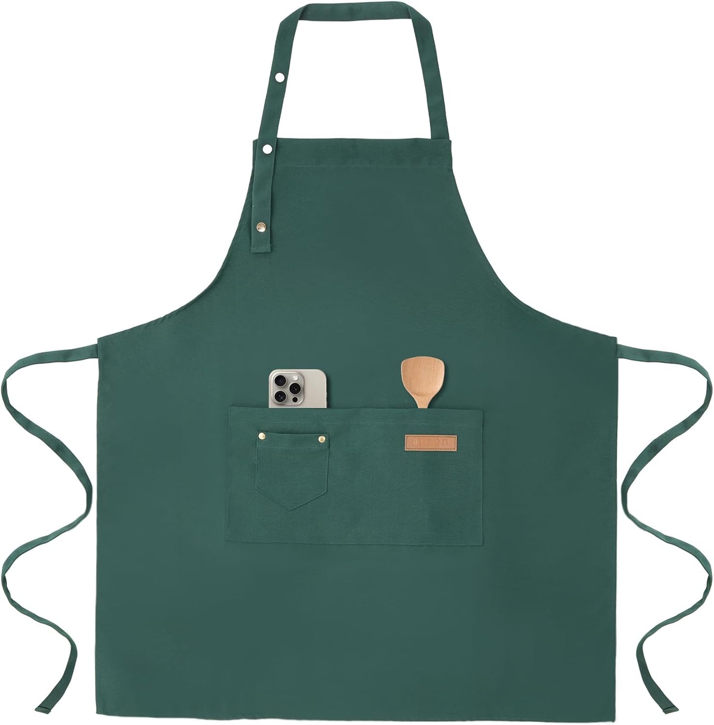 Tosewever Art Aprons for Women Painting Pottery Baking, Mens Buckle Straps Kitchen Apron with Pockets for Chef Cooking