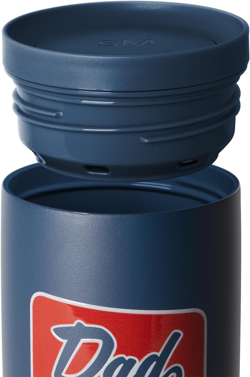 Simple Modern Father's Day Signature Voyager | 16oz Travel Coffee Mug Tumbler with 360° Lid | Gifts for Dad, Him | Ceramic-Lined Insulated Stainless Steel Cold Brew Iced Coffee Cup | Vintage Dad