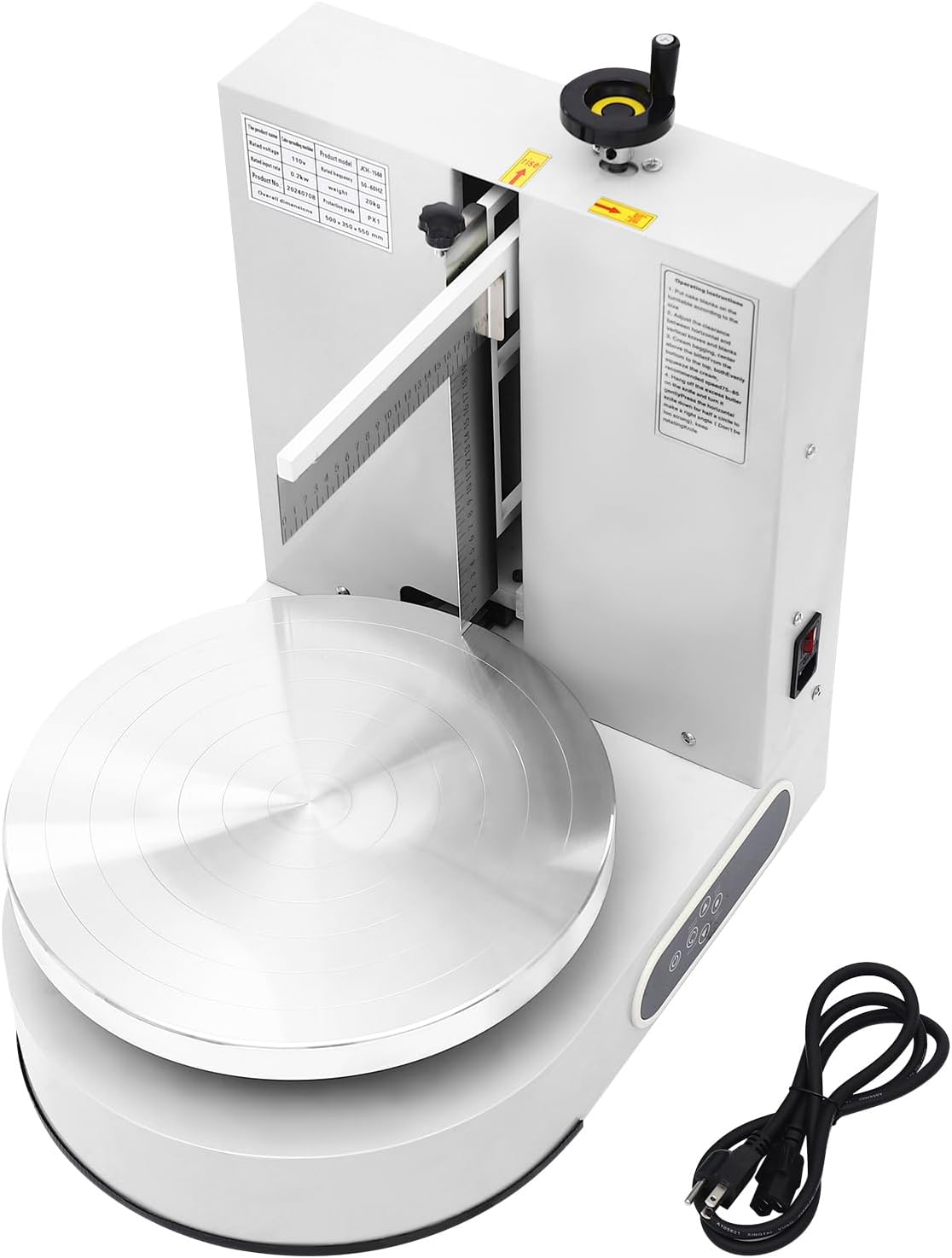 Cake Decorating Coating Machine Cream Spreading Automatic Frosting Turntable with Graduated Scraper for 4-12inch Cakes, 30-200RPM Rotating Speed