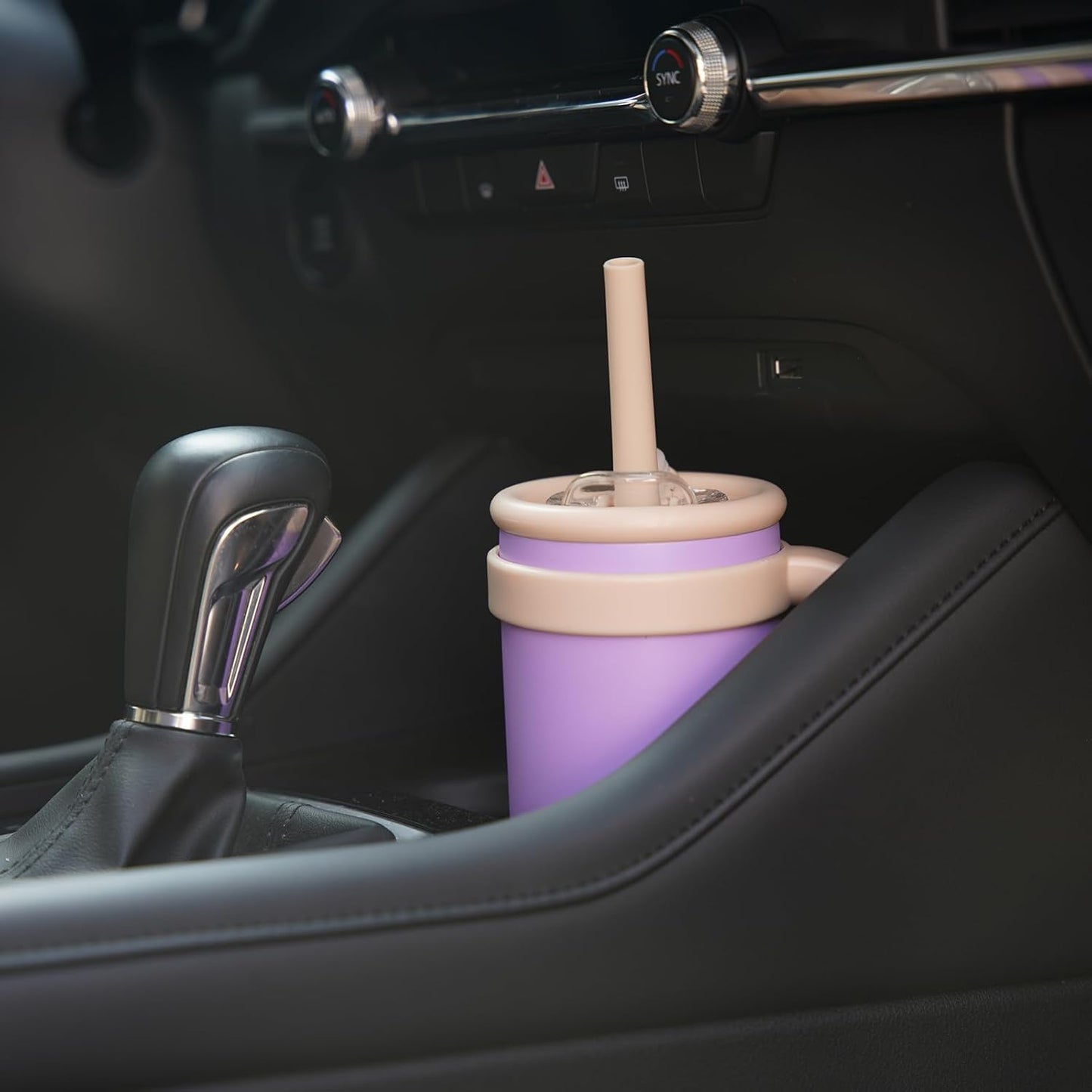 14 oz Tumbler with Side Handle, Insulated Water Bottle with Straw and 2 in 1 Lid, Stainless Steel Cup Travel Coffee Mug for Sports Office Gym,Lime