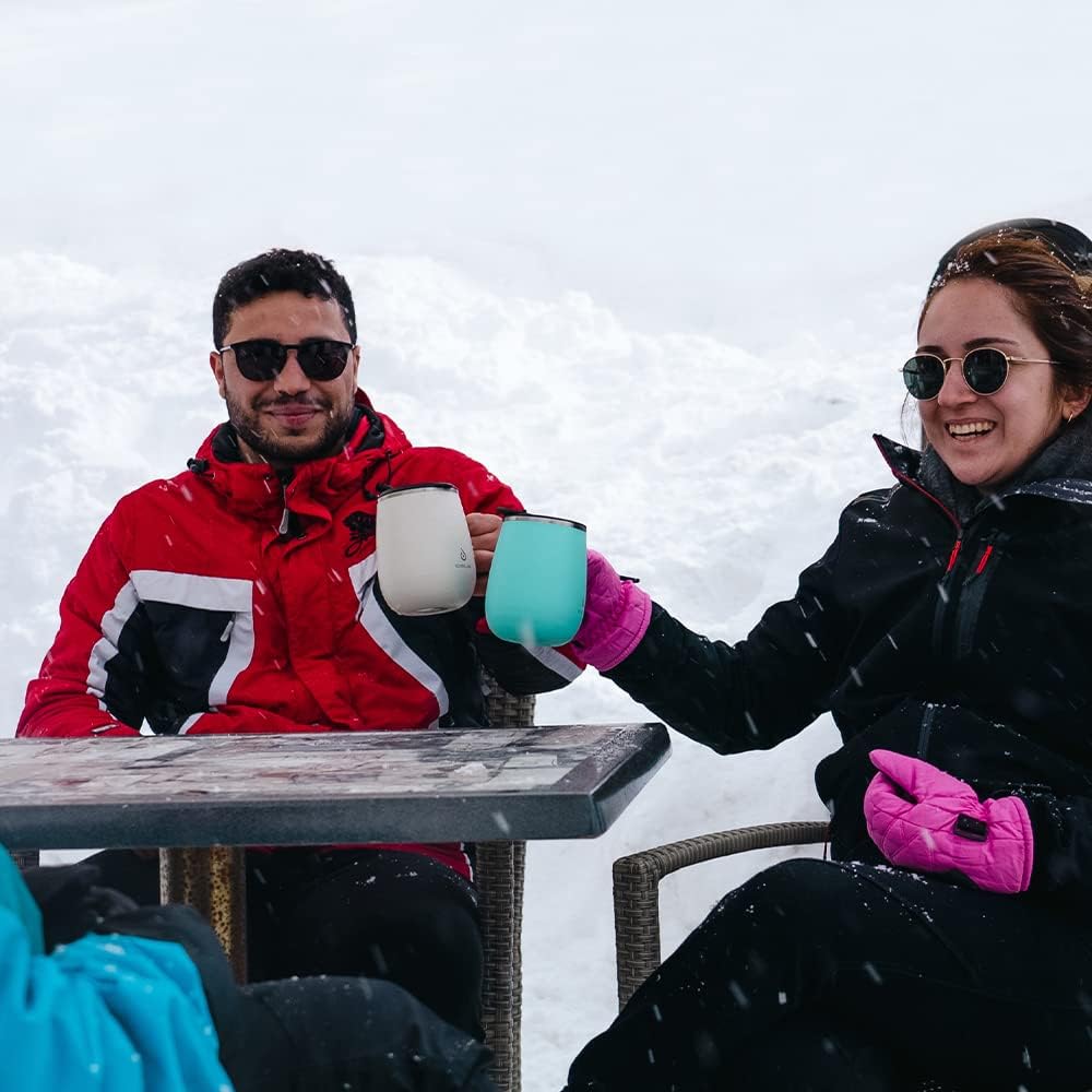 Ideus 16 oz Insulated Coffee Mug with Handle and Lid, Double Wall Stainless Steel Vacuum Thermal Coffee Mug, Travel Coffee Cup Thermal Cup for Home and Office, Blue Zebra