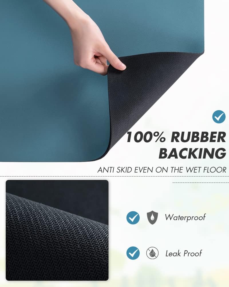 AMOAMI-Coffee Mat Hide Stain Rubber Backed Absorbent Dish Drying Mat for Kitchen Counter-Coffee Bar Accessories Fit Under Maker Machine Pot Espresso Machine Dish Rack