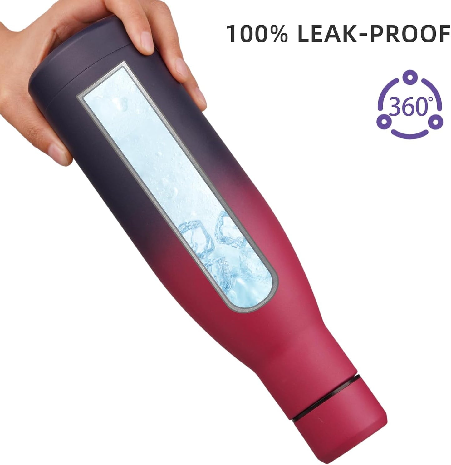 BJPKPK Insulated Water Bottle 12oz Small Stainless Steel Water Bottles Reusable Metal Thermos Keep Cold and Hot,Charming Black Red