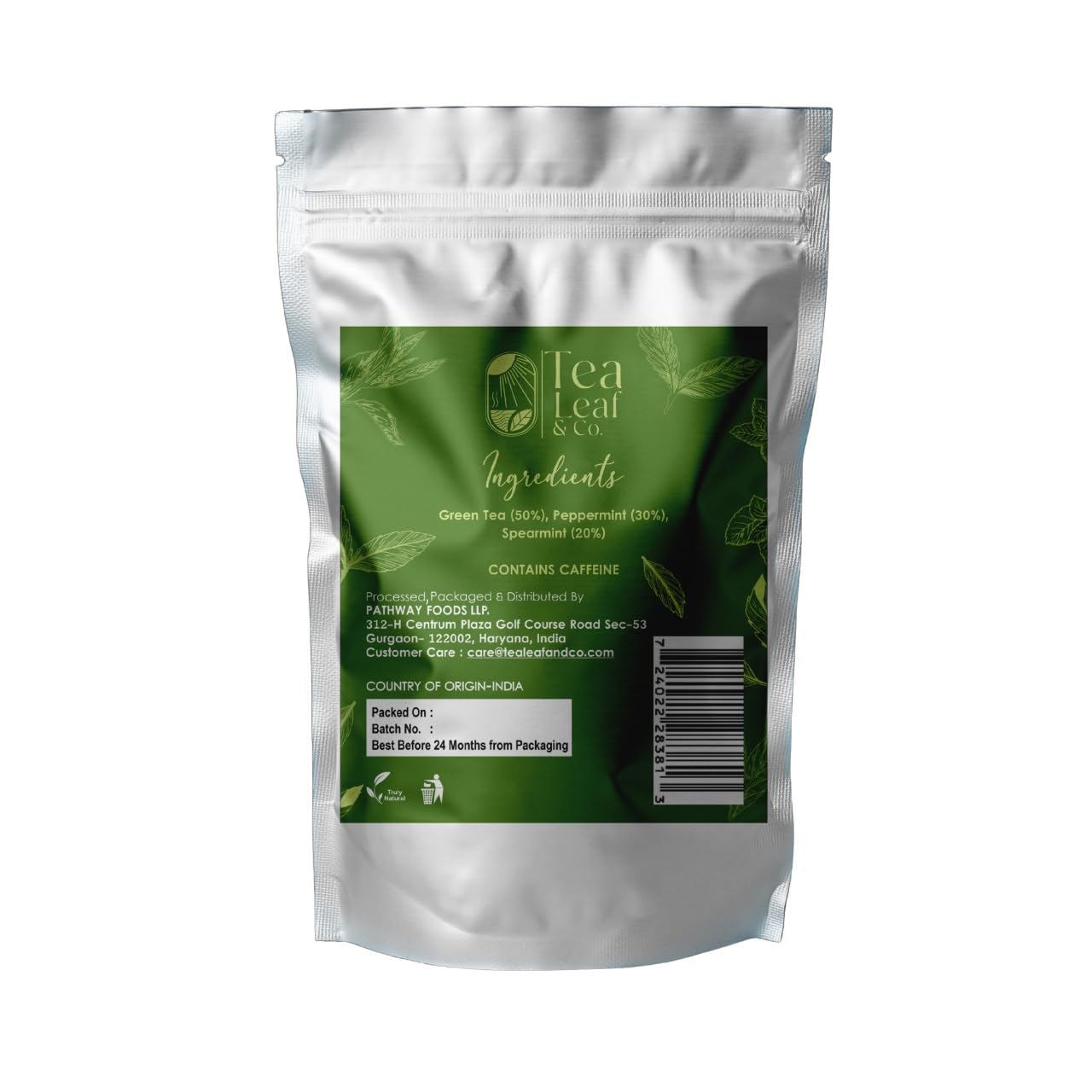 Mint Green Tea Bags (50 Count), Green Tea with Peppermint & Spearmint, Caffeinated, Real and Natural Green Tea, Blended with Fresh Herbs and Spices, Gluten Free