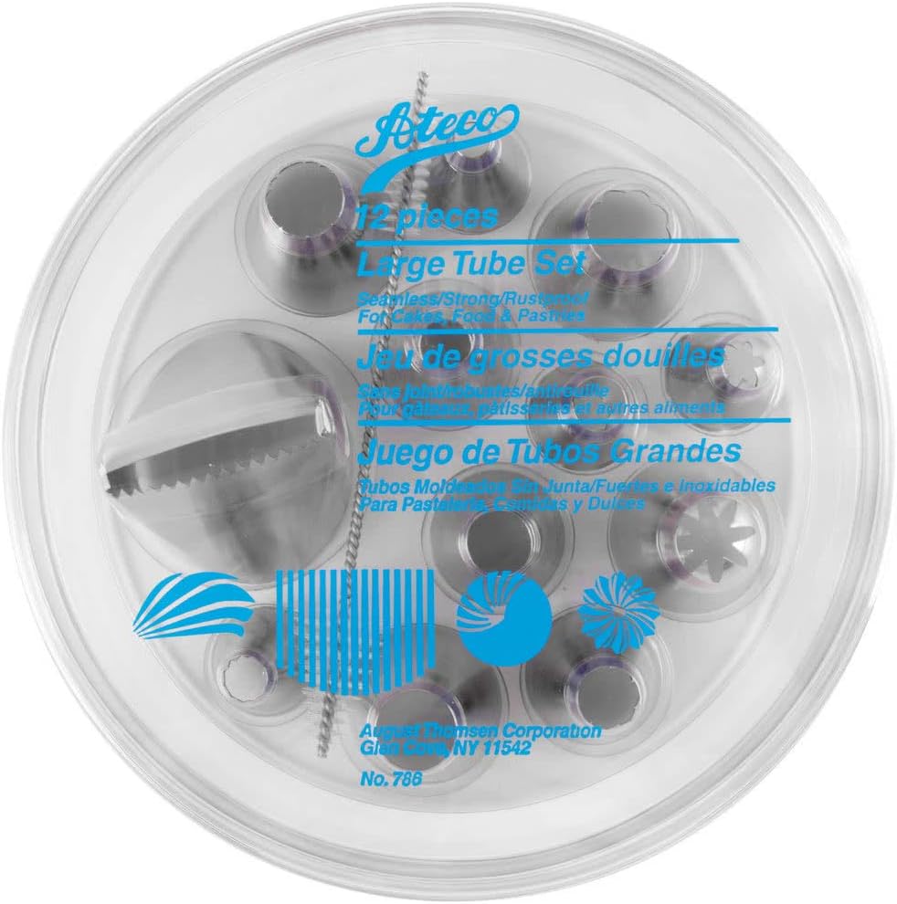 Ateco Jumbo Tip Set , Silver