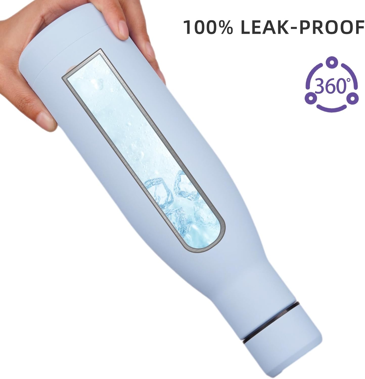 BJPKPK Insulated Water Bottle 17oz Stainless Steel Water Bottles Dishwasher Safe Metal Thermos Keep Cold and Hot,Sky Blue