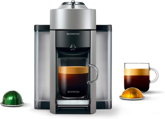Nespresso Vertuo Coffee and Espresso Machine by De'Longhi, 1597 milliliters, Silver