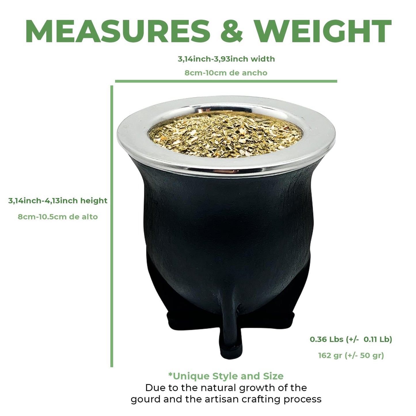 Premium Argentina-Uruguay Yerba Mate Cup and Bombilla Set, Organic Gourd Tea Mug with Steel Straw (Bombilla) and Cleaning Brush, Handcrafted for Loose Leaf Yerba Mate Tea - Camionero Version