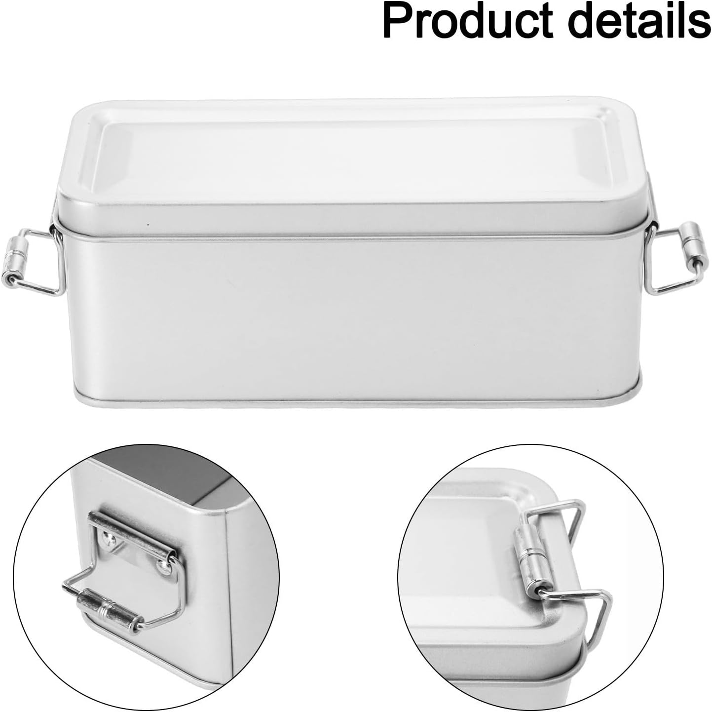 Metal Tin Box, Tinplate Metal Storage Tins Tea Container Rectangular Cookie Box With Lids For Storaging Cookies Snowflake Pastries Tea(S)