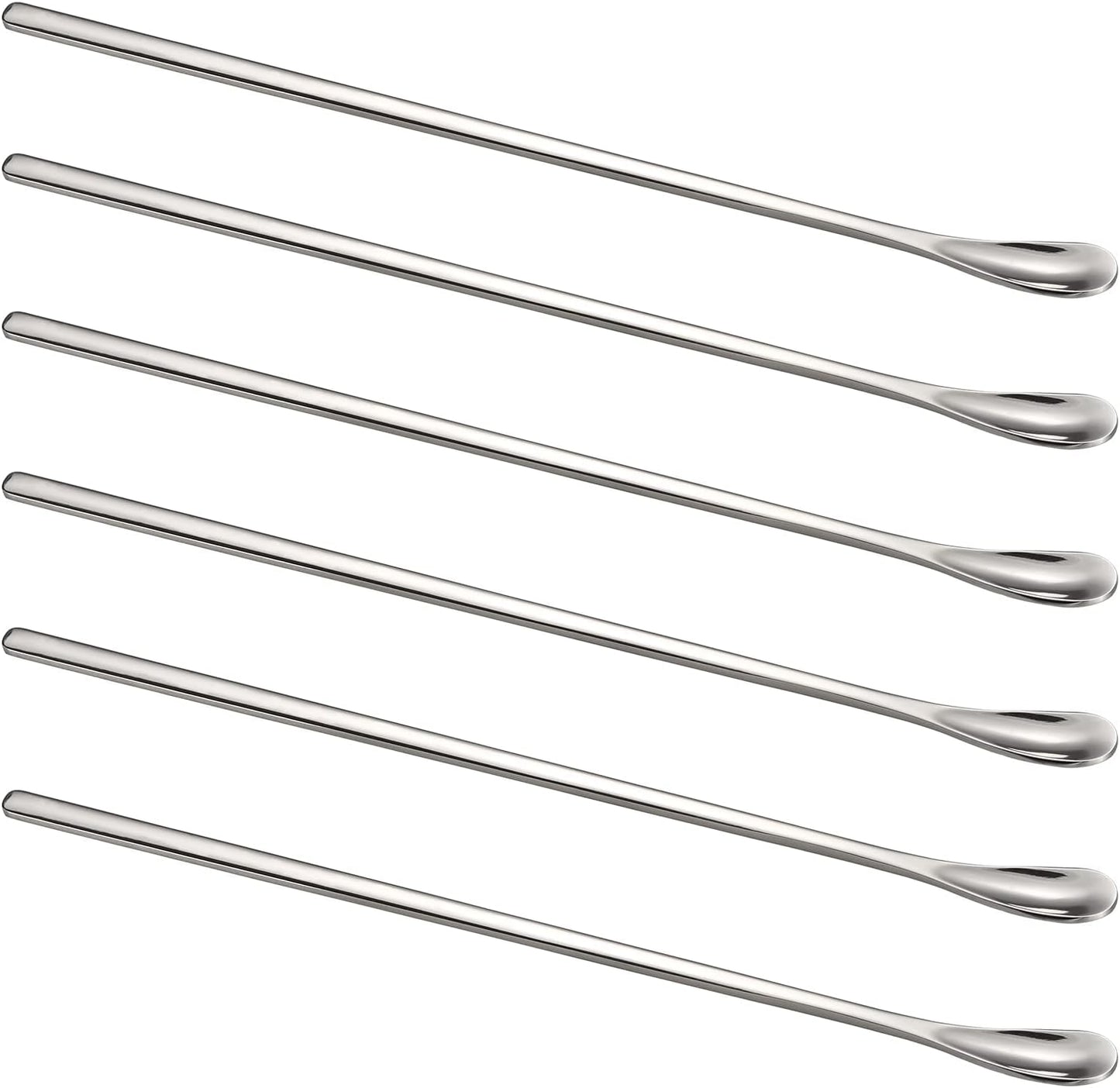 Stainless Steel Cocktail Stir Sticks with Long Handle of 6 Pieces for Coffee & Tea Drinks