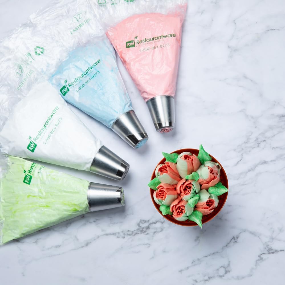 Restaurantware Pastry Tek Russian Piping Tip 1 Rose Cake Decor Piping Tip - #1 Corrosion-Resistant Stainless Steel Decorating Tip For Frosting Dishwasher-Safe Decorate Cupcakes Cakes or Cookies