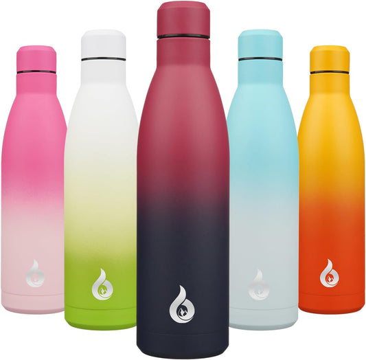 BJPKPK 25oz Insulated Stainless Steel Water Bottles Reusable Metal Travel Sports Water Bottle Keep Cold and Hot,Charming Black Red