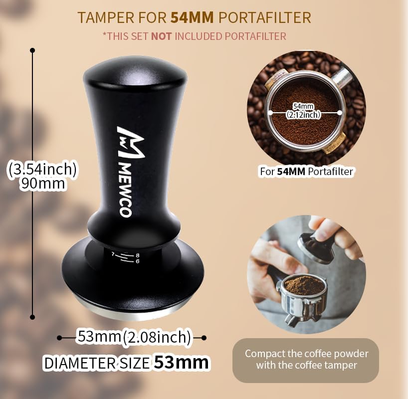 7 Pack Espresso Tamper Station&Coffee Distributor Tamper&Espresso WDT Stirrer&Coffee Tamping&Brush&Coffee Dosing Funnel&Espresso Puck Screen, Espresso Accessories for Bar Home Office (54 mm)