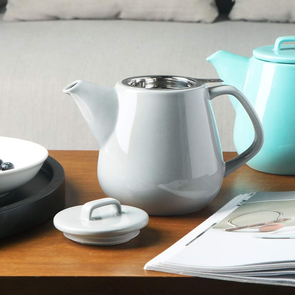 Sweejar 40oz Tea pot with Removable Stainless Steel Infuser,Dishwasher Safe Tea Pots for Loose Tea,Tea Pots with Infuser for Chrismas Women Gift (Gray)