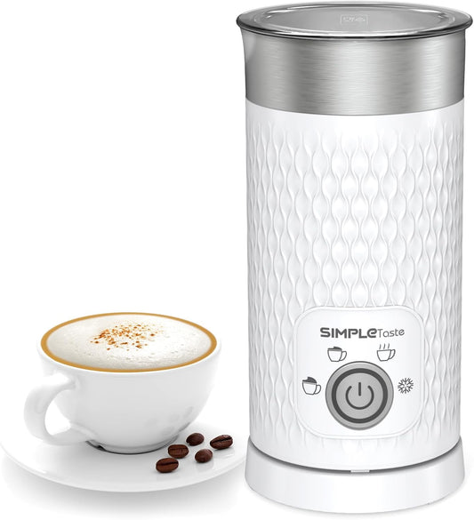 SIMPLETASTE Milk Frother, 4-in-1 Electric Milk Steamer, Automatic Warm and Cold Foam Maker and Milk Warmer for Latte, Cappuccinos, Macchiato