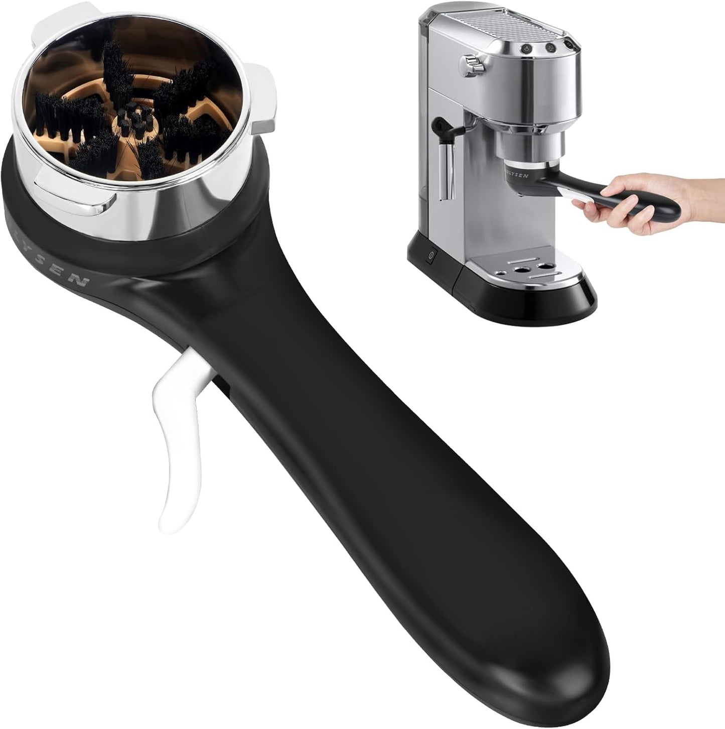 Espresso Coffee Machine Cleaning Brush, 360° Cleaning Push-Up Coffee Maker Brush, Espresso Machine Brush Coffee Cleaning Tool for 3 EARS 51MM Delonghi Dedica Style Series EC680 and EC685, SMEG ECF01