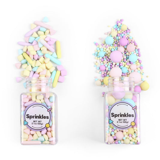 Edible Pearls for Cake Decorating, Matt Pearl Sprinkles, Pastel Sugar Sprinkles, Cube Sprinkles, Pearl Sprinkles for Cake, Cupcakes, Macaron, Ice Cream, and Cookies. (120g/4.2oz)