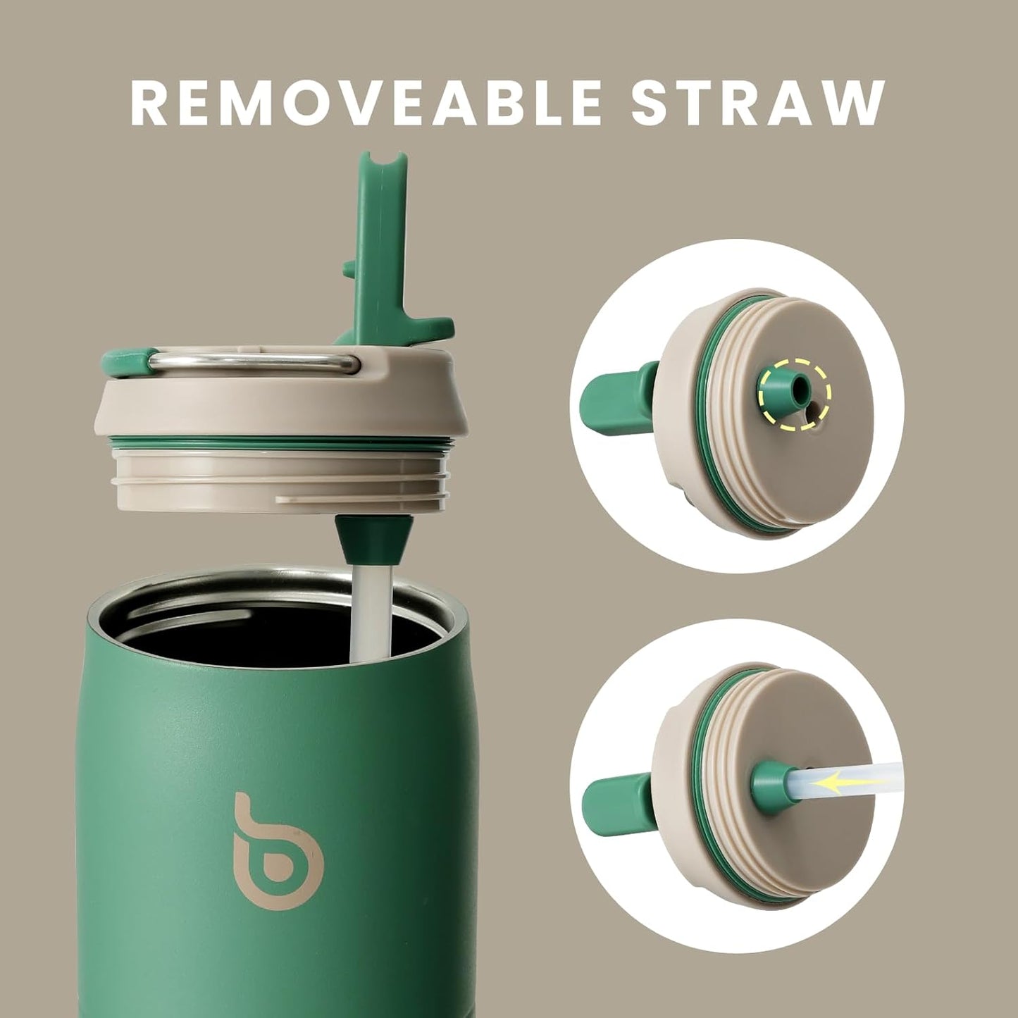 BOTTLE BOTTLE Stainless Steel Water Bottle with Straw Lid and Handle 32 oz Vacuum Insulated Cup for Sports Travel Gym Hiking, Leak-Proof Wide Mouth Water Bottles for Men,forests