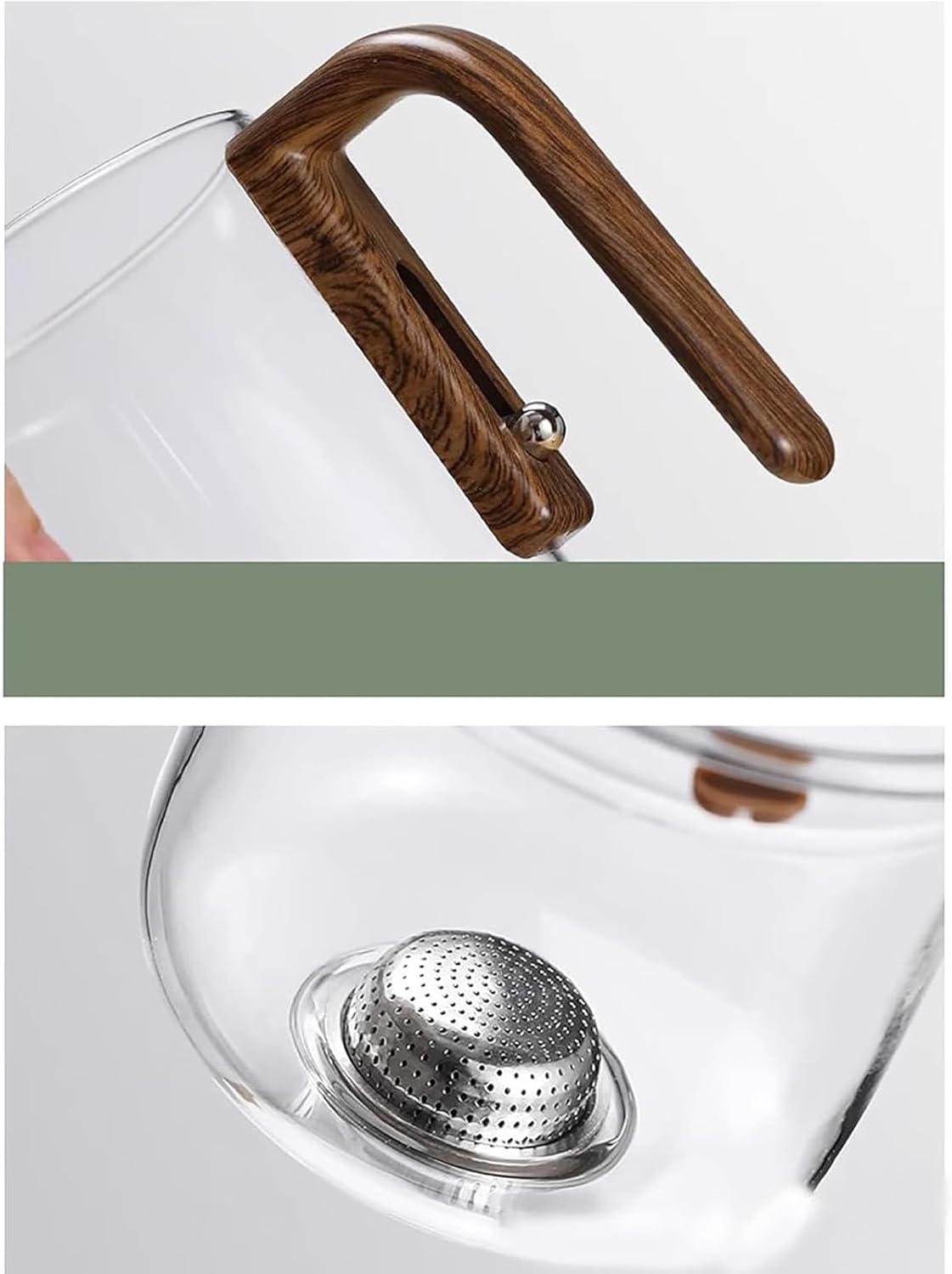 Tea Pot, New Magic Tea Pot with Strainer, Water Separation Glass Teapot with Infuser (800ml/27.1oz)