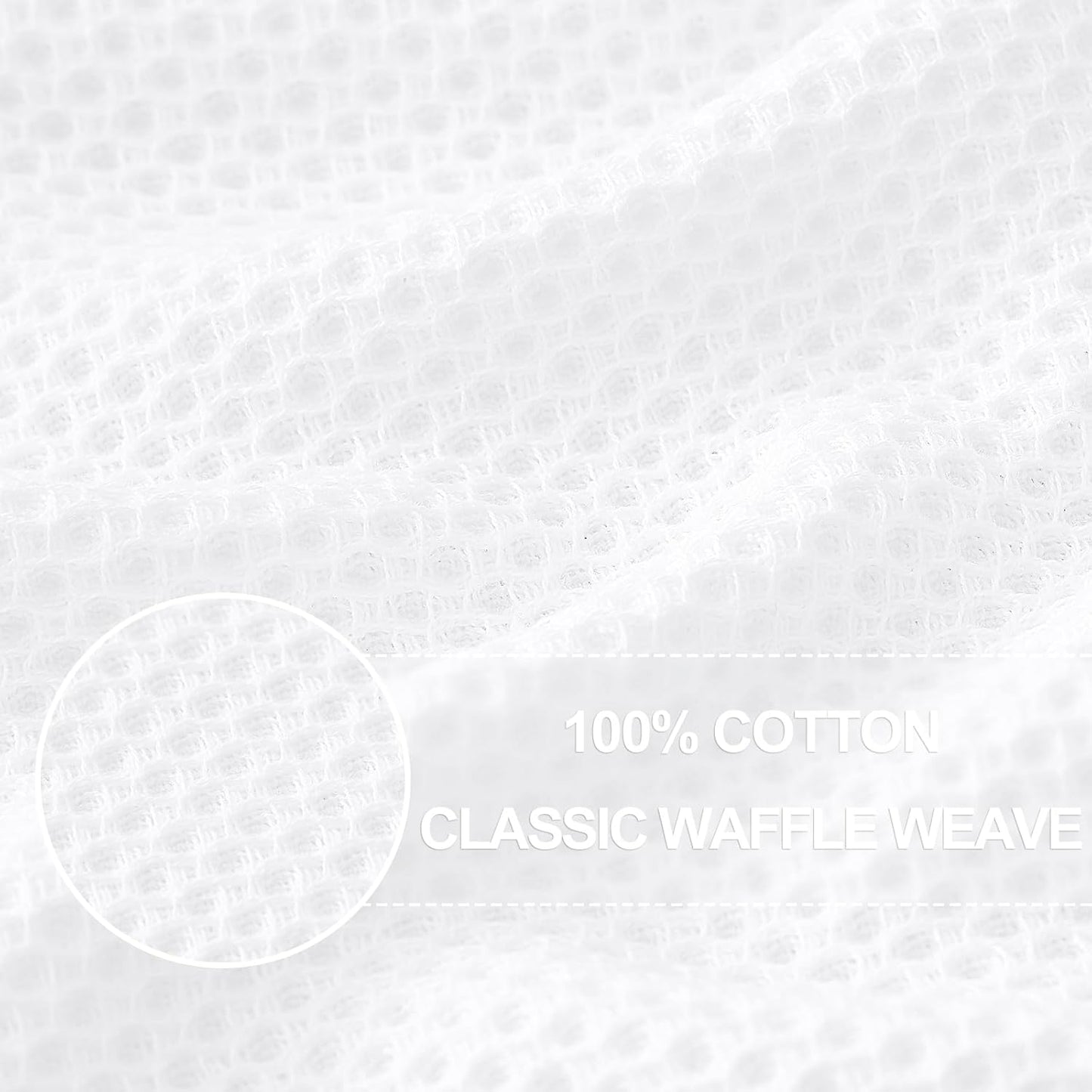 Homaxy 100% Cotton Waffle Weave Kitchen Dish Towels, Ultra Soft Absorbent Quick Drying Cleaning Towel, 13 x 28 Inches, 4-Pack, White