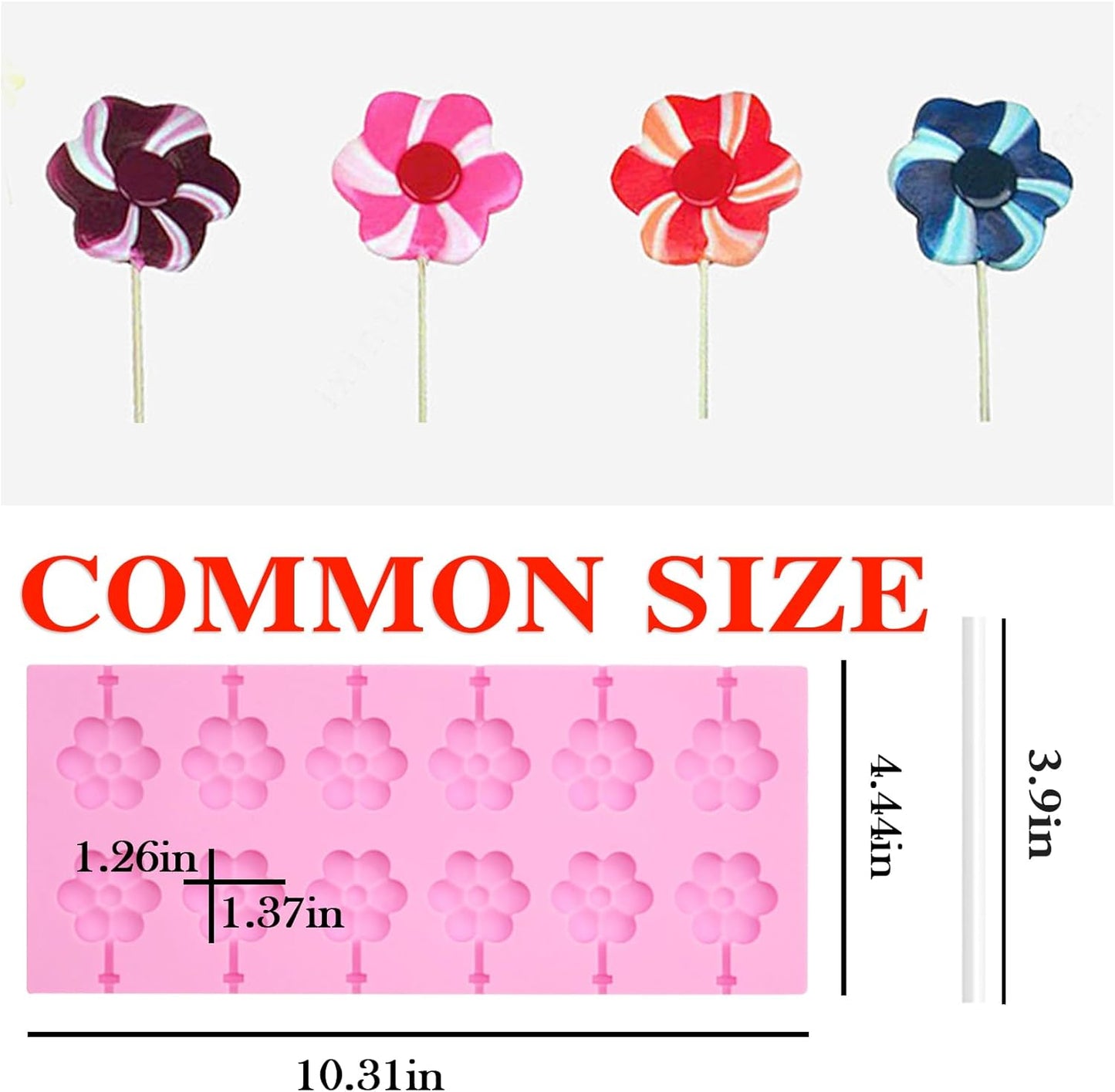 Silicone Lollipop Molds Candy Molds Silicone Sucker Molds Hard Candy Mold & 8 Rounds Nonstick Lollipop Mold With 20 Sticks for Candies,Bread,Jellies,Chocolate,Etc C