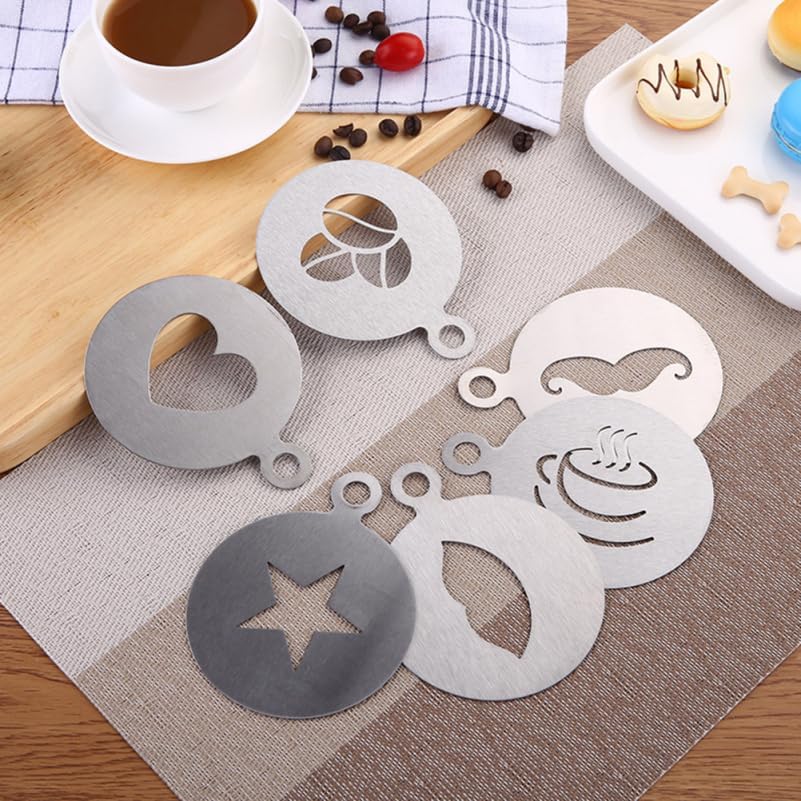 Hemoton Cookie Stencils,Coffee Decorating Stencil,Coffee Decoration Mold Tool, Stencils Latte Art,Cake Baking Templates, Art Templates Mold Tool for Cake Cappuccino