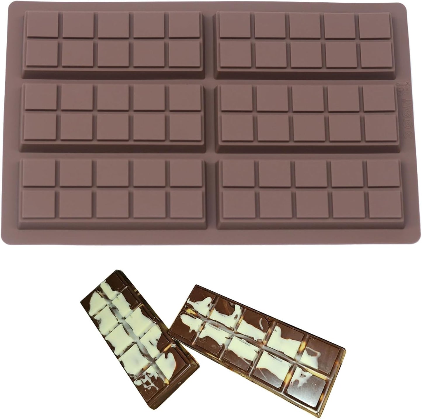 Dubai Chocolate Mold-Non-Stick Chocolate Bar Mold, Food Grade Silicone Deep Mold for Chocolate Stuffed Bar,Candy, Snacks,DIY Treats & Homemade Gifts (10 Snap)