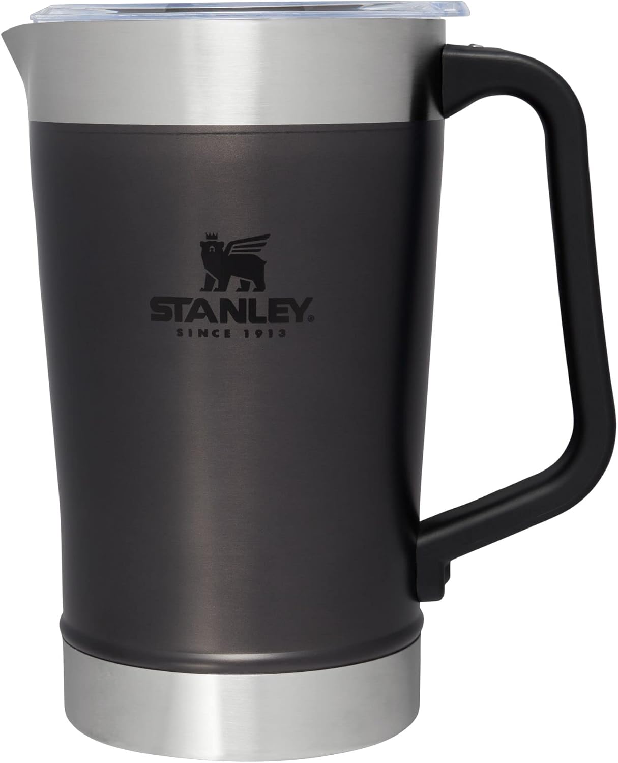 Stanley Stay-Chill Pitcher 64 oz | Cold Water, Beer, and Drink Pitcher with Lid | Large Capacity Durable Beverage Container with Handle | Insulated Stainless Steel | BPA-Free | Charcoal Glow