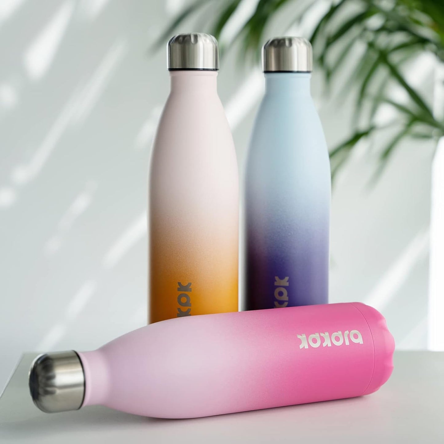 BJPKPK 25oz Insulated Stainless Steel Water Bottles,Sports Water Bottles Keep Cold for 24 Hours and Hot for 12 Hours,Coral