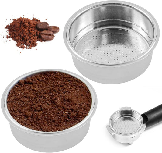 51mm Coffee Filter Basket, Stainless Steel Coffee Filter, Double Layer Pressurized Espresso Maker Accessories, 2PCS