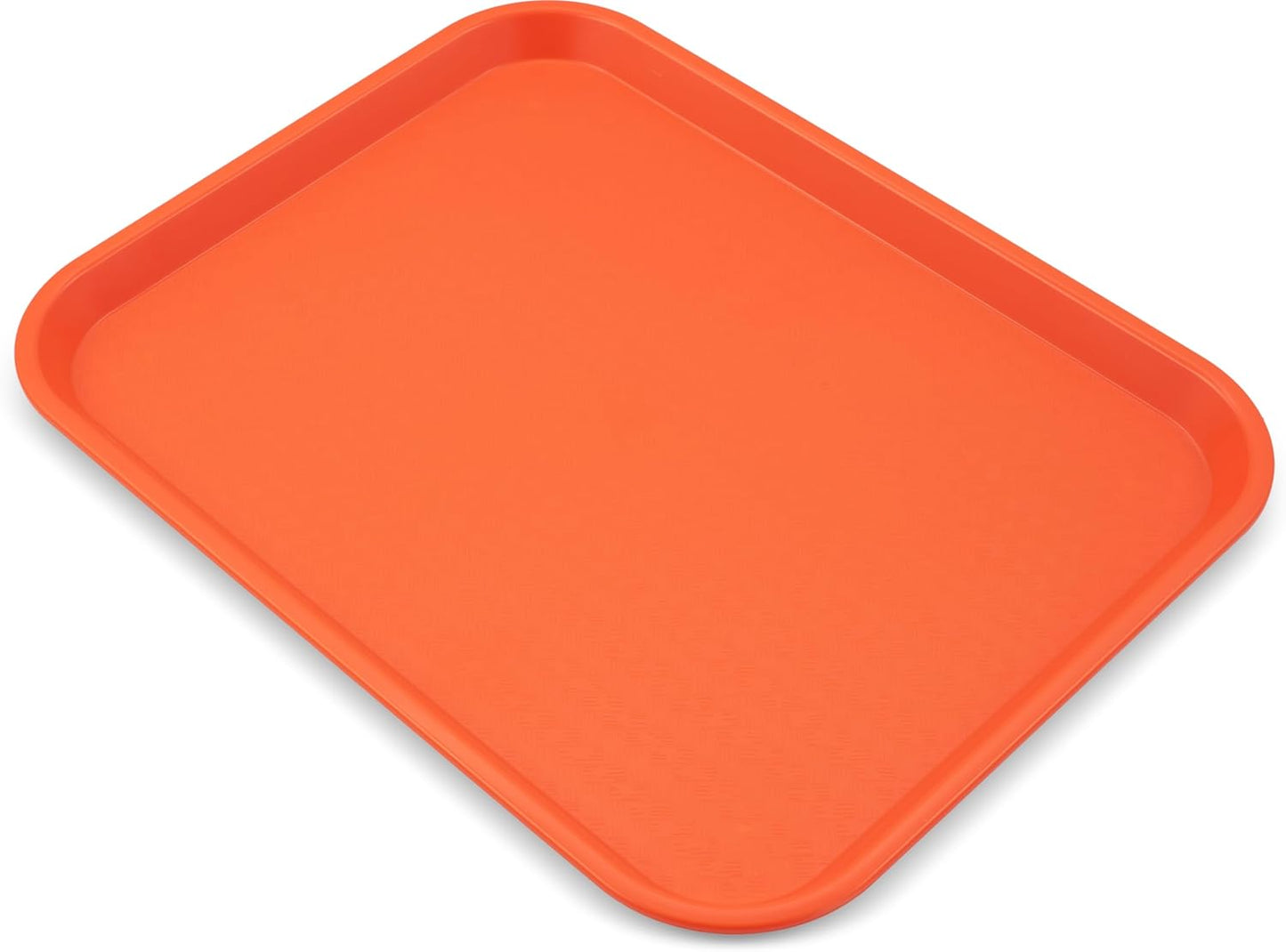 Carlisle FoodService Products Cafe Fast Food Cafeteria Tray with Patterned Surface for Cafeterias, Fast Food, And Dining Room, Plastic, 17.87 X 14 X 0.98 Inches, Orange