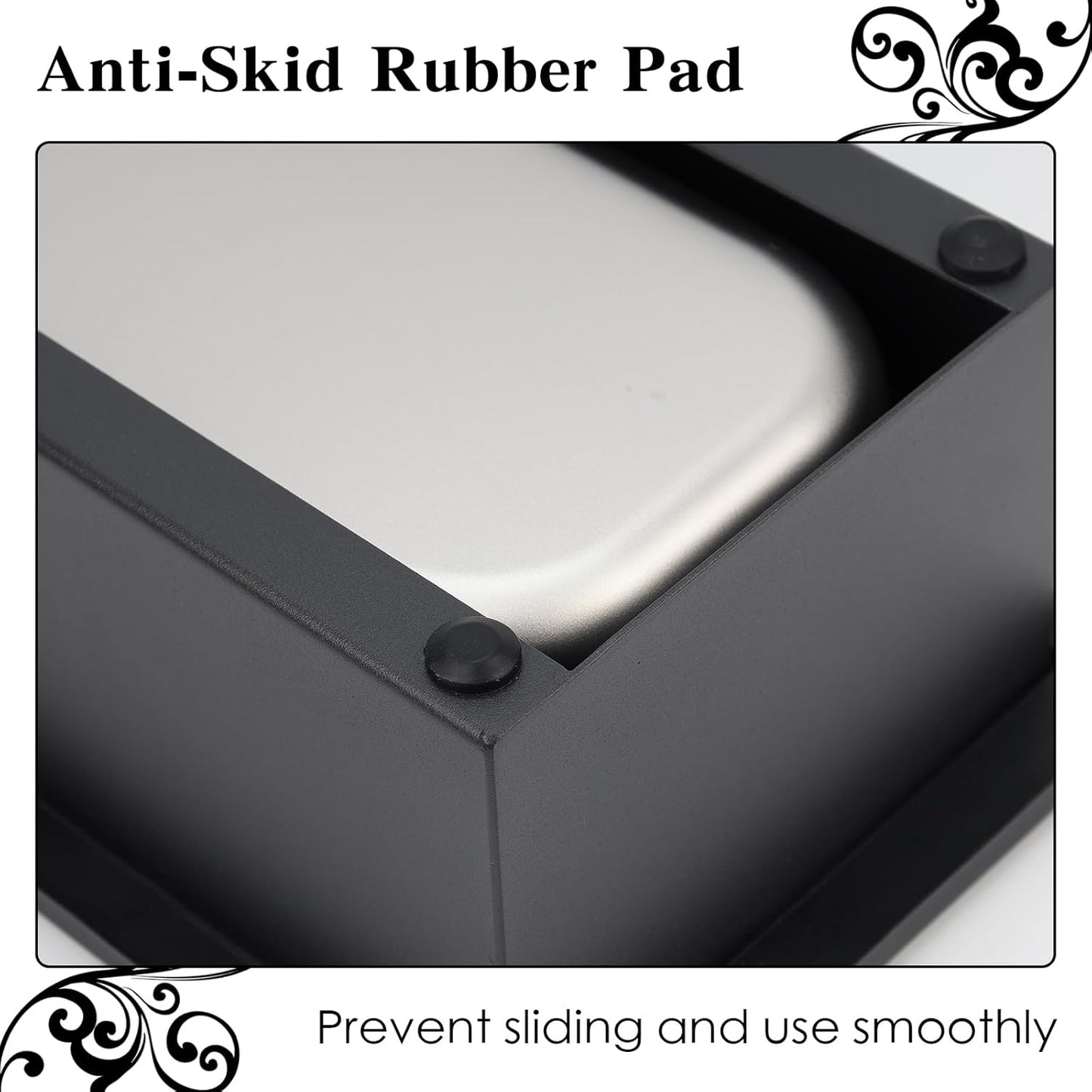 Espresso Knock Box, Stainless Steel Coffee Bag Container, With Steel Bracket And Noise Reducing Rubber Ring (L)