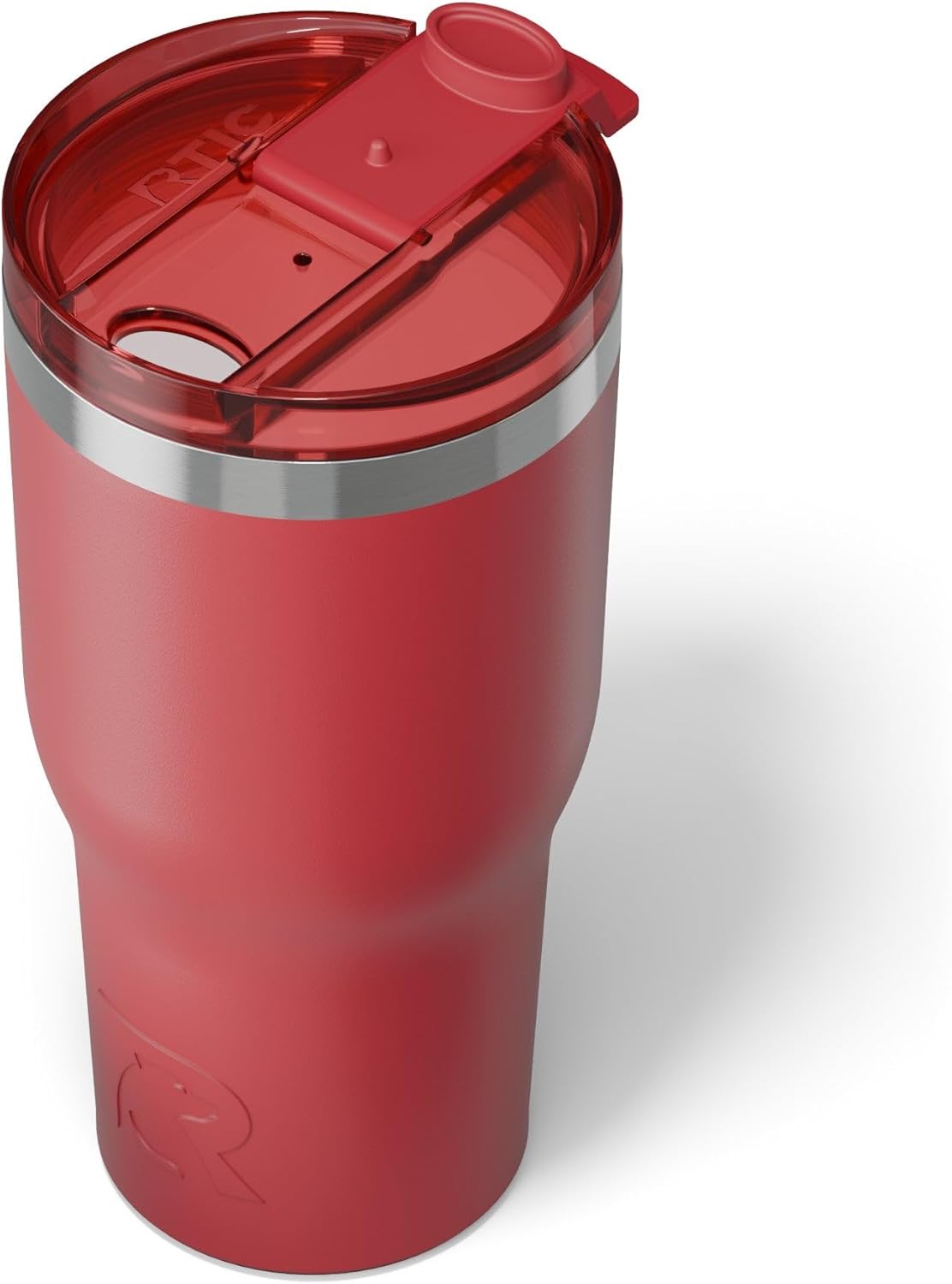 RTIC 30oz Essential Tumbler with Lid, Insulated, Stainless Steel, Metal, Double Wall Vacuum-Insulation, Ceramic Lined, Travel Cup for Iced Coffee, Tea, Hot and Cold Drink, Flag Red