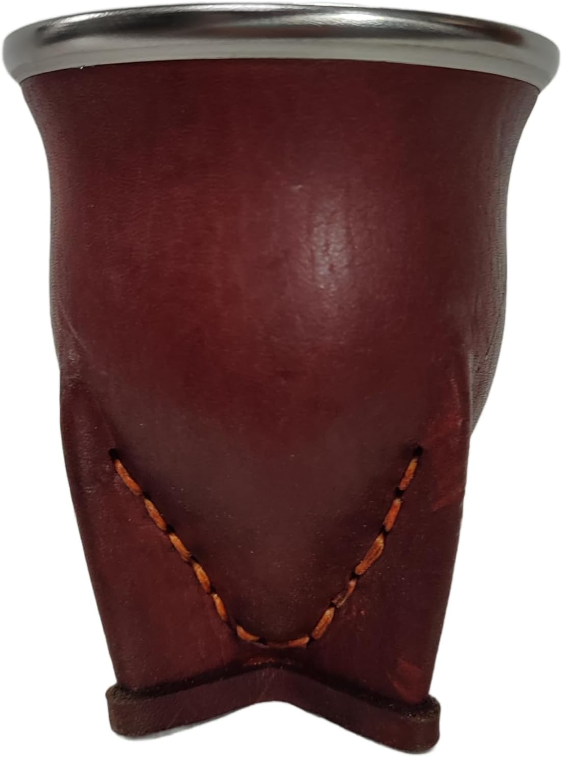 Handcrafted yerba mate gourd (mate cup) authentic calabash, leather wrapped, perfect for Argentinian or Uruguayan mate. Includes stainless steel bombilla for a true yerba mate experience (camionero)