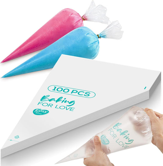 18 Inch Thick Disposable Piping Bags, 100PCS Anti Burst Pastry Bags for Cake Decorating Cream Frosting and Baking Supplies, Tipless Piping