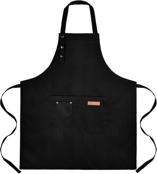 Tosewever Art Aprons for Women Painting Pottery Baking, Mens Buckle Straps Kitchen Apron with Pockets for Chef Cooking