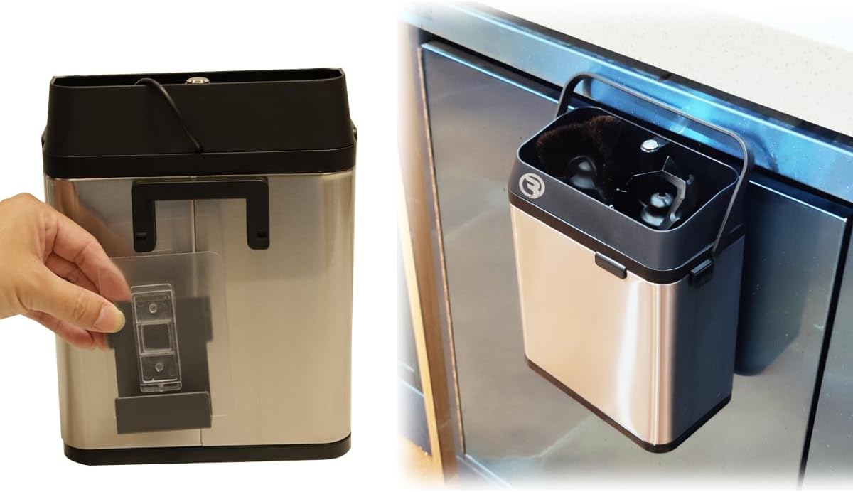 Electric Portafilter Cleaning Machine for 58mm - Knock Box Coffee Cleaner for Commercial & Home (Silver)